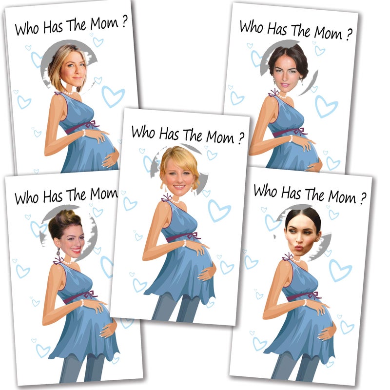 ukebobo 33 Cute Baby Shower Games - Scratch Off Lottery Ticket Raffle Cards Baby Shower Game - Who Has The Mom - 33 Sheets - Image 1